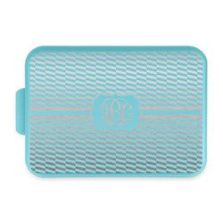 Zig Zag Aluminum Baking Pan with Teal Lid (Personalized)