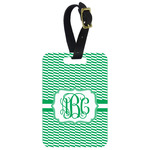 Zig Zag Metal Luggage Tag w/ Monogram