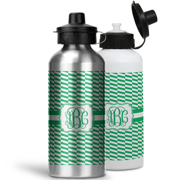 Zig Zag Aluminum Water Bottles - MAIN (white &silver)
