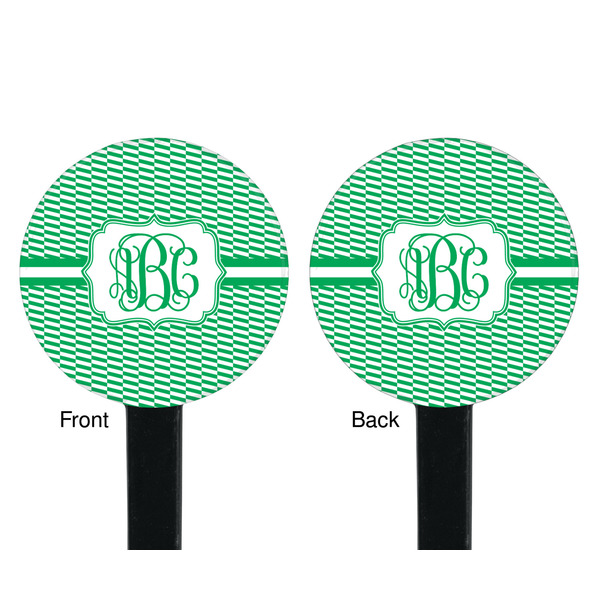 Zig Zag Black Plastic 7" Stir Stick - Double Sided - Round - Front & Back