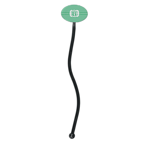 Zig Zag Black Plastic 7" Stir Stick - Oval - Single Stick