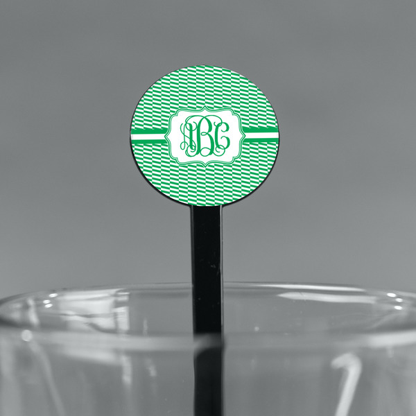 Zig Zag Black Plastic 7" Stir Stick - Round - Main