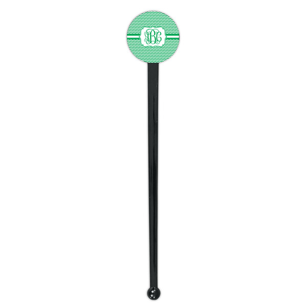 Zig Zag Black Plastic 7" Stir Stick - Round - Single Stick