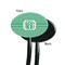 Zig Zag Black Plastic 7" Stir Stick - Single Sided - Oval - Front & Back
