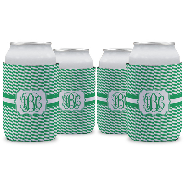 Custom Zig Zag Can Cooler (12 oz) - Set of 4 w/ Monogram