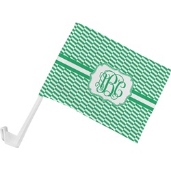 Zig Zag Car Flag - Small w/ Monogram