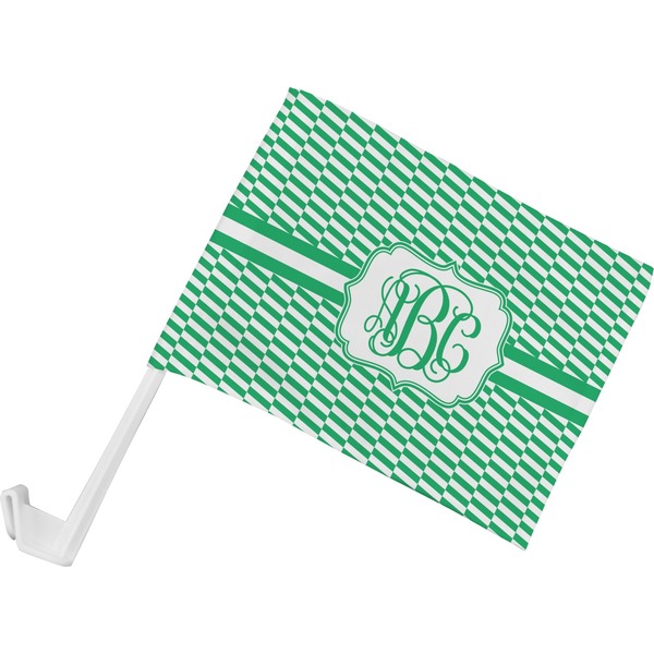 Custom Zig Zag Car Flag - Small w/ Monogram