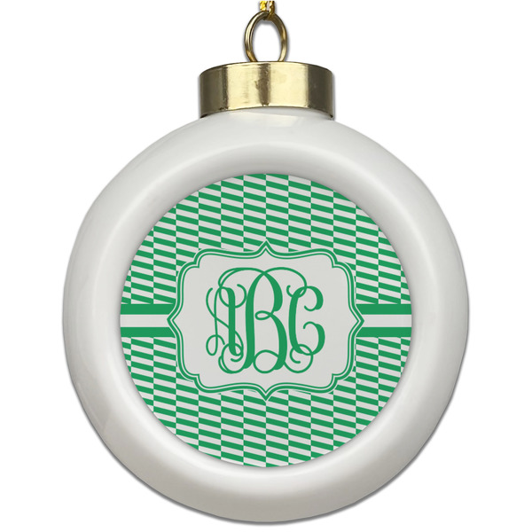 Custom Zig Zag Ceramic Ball Ornament (Personalized)