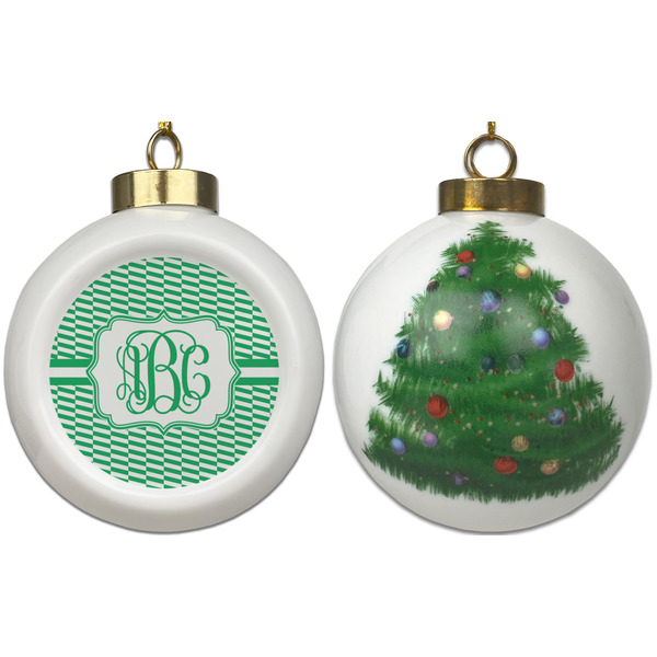 Zig Zag Ceramic Christmas Ornament - X-Mas Tree (APPROVAL)