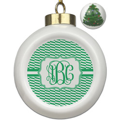 Zig Zag Ceramic Ball Ornament - Christmas Tree (Personalized)