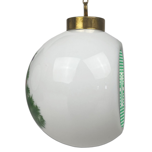 Zig Zag Ceramic Christmas Ornament - Xmas Tree (Side View)