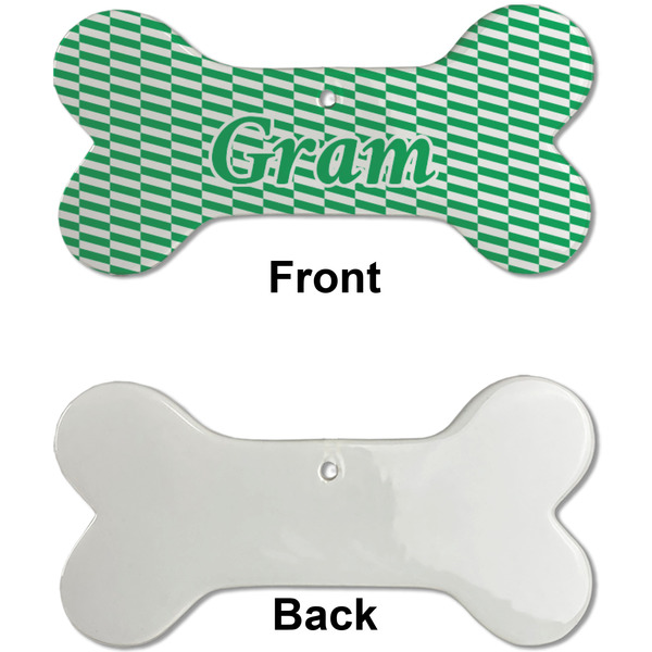 Zig Zag Ceramic Flat Ornament - Bone Front & Back Single Print (APPROVAL)