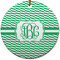 Zig Zag Round Ceramic Ornament w/ Monogram