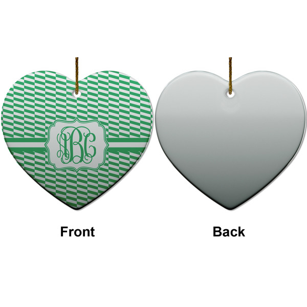 Zig Zag Ceramic Flat Ornament - Heart Front & Back (APPROVAL)