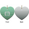 Zig Zag Ceramic Flat Ornament - Heart Front & Back (APPROVAL)