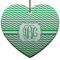 Zig Zag Ceramic Flat Ornament - Heart (Front)