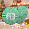 Zig Zag Ceramic Ornament w/ Monogram
