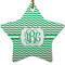 Zig Zag Star Ceramic Ornament w/ Monogram