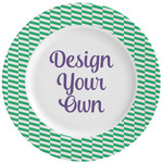 Zig Zag Ceramic Dinner Plates (Set of 4) (Personalized)