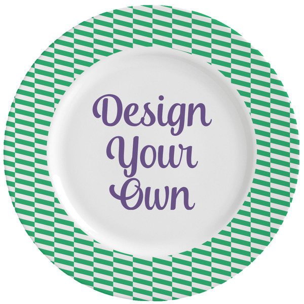 Custom Zig Zag Ceramic Dinner Plates (Set of 4) (Personalized)