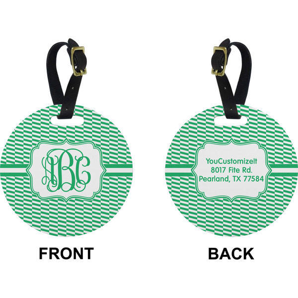 Zig Zag Circle Luggage Tag (Front + Back)
