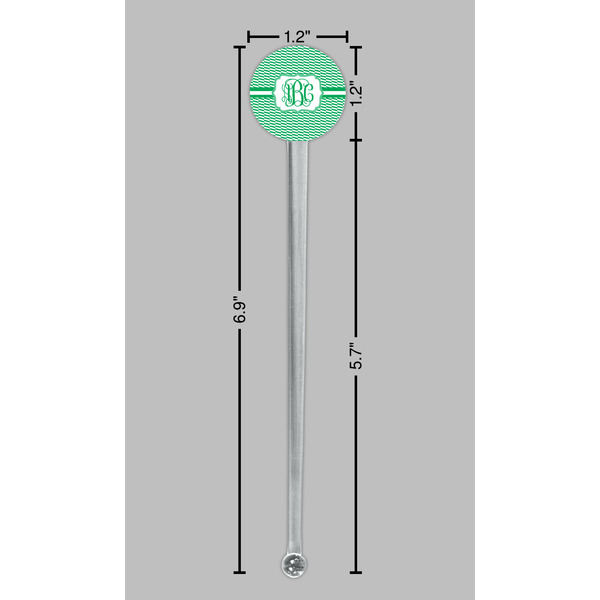 Zig Zag Clear Plastic 7" Stir Stick - Round - Dimensions