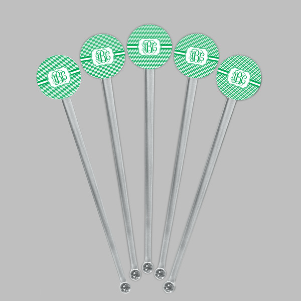 Zig Zag Clear Plastic 7" Stir Stick - Round - Fan View