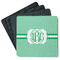 Zig Zag Square Rubber Backed Coasters - Set of 4 (Personalized)