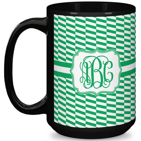 Custom Zig Zag 15 Oz Coffee Mug - Black (Personalized)