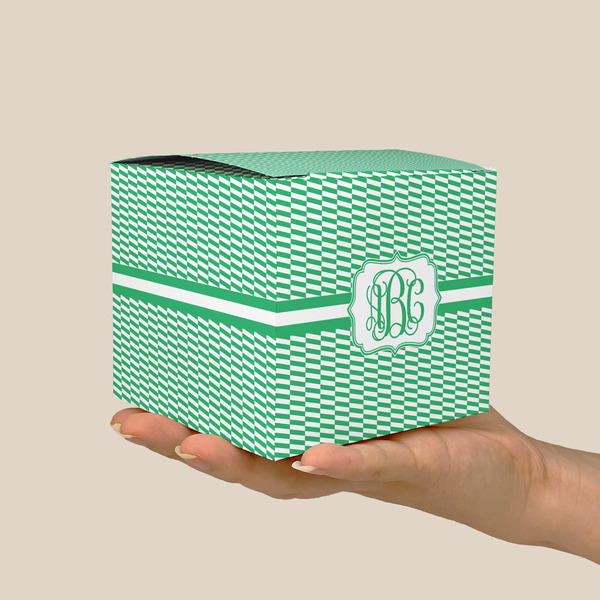 Zig Zag Cube Favor Gift Box - On Hand - Scale View