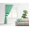 Zig Zag Curtain With Window and Rod - in Room Matching Pillow