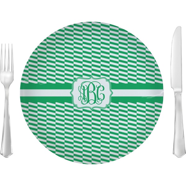 Custom Zig Zag 10" Glass Lunch / Dinner Plates - Single or Set (Personalized)