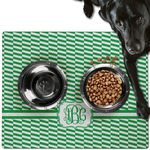 Zig Zag Dog Food Mat - Large w/ Monogram
