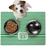 Zig Zag Dog Food Mat - Medium w/ Monogram
