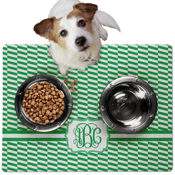 Custom Zig Zag Dog Food Mat - Medium w/ Monogram