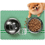 Zig Zag Dog Food Mat - Small w/ Monogram