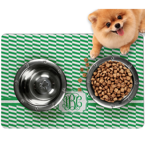 Custom Zig Zag Dog Food Mat - Small w/ Monogram