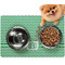 Zig Zag Dog Food Mat - Small w/ Monogram