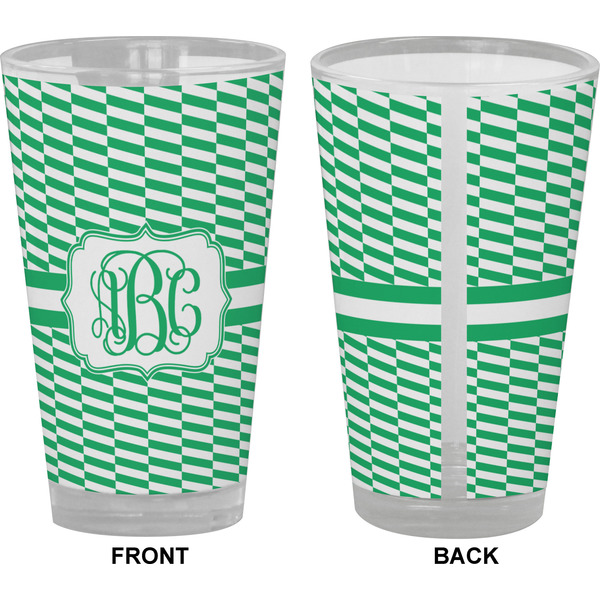 Zig Zag Pint Glass - Full Color - Front & Back Views