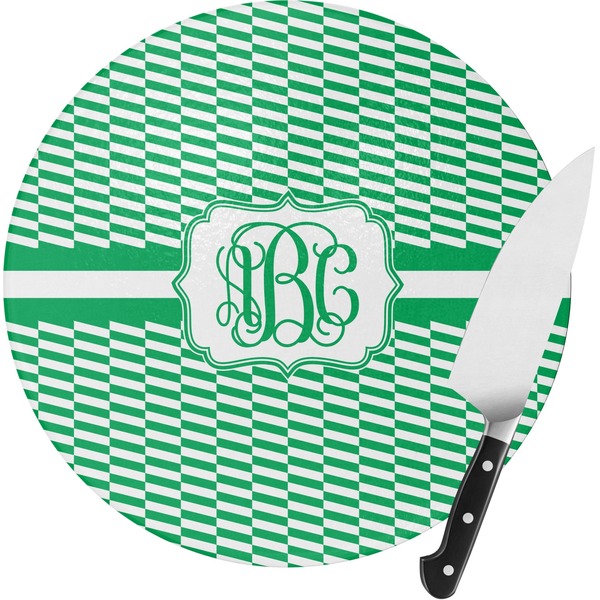 Custom Zig Zag Round Glass Cutting Board - Medium (Personalized)