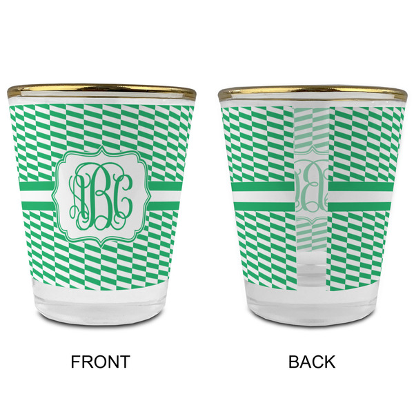 Zig Zag Glass Shot Glass - with gold rim - APPROVAL