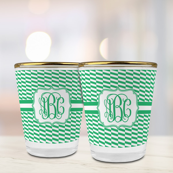 Zig Zag Glass Shot Glass - with gold rim - LIFESTYLE