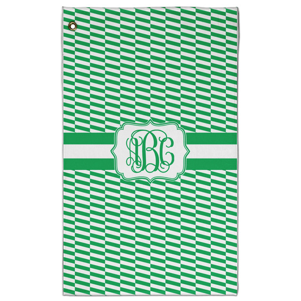 Custom Zig Zag Golf Towel - Poly-Cotton Blend - Large w/ Monograms