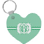 Zig Zag Heart Plastic Keychain w/ Monogram