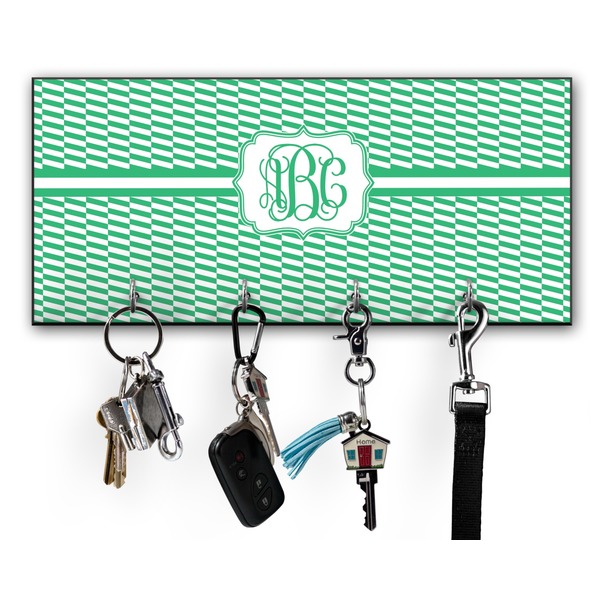 Custom Zig Zag Key Hanger w/ 4 Hooks w/ Monogram