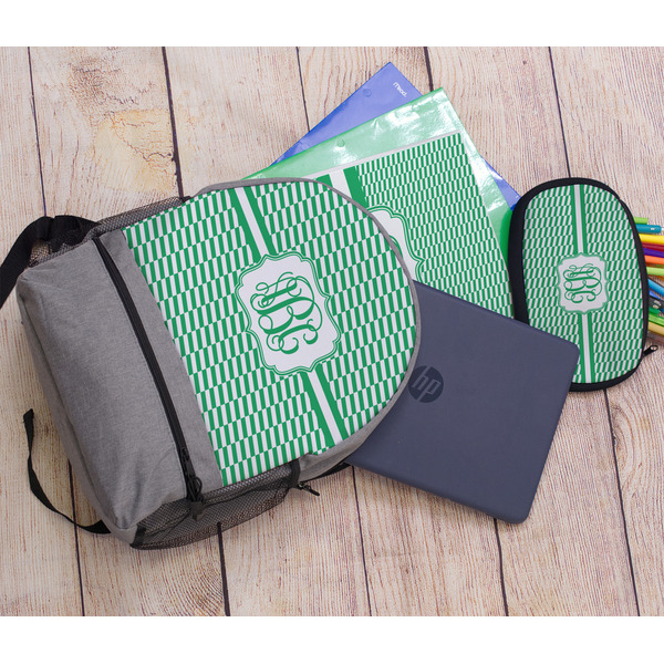 Zig Zag Large Backpack - Gray - With Stuff