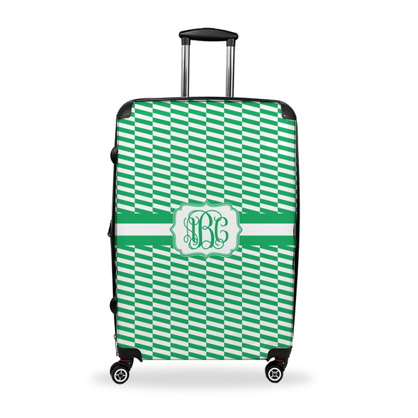 Custom Zig Zag Suitcase - 28" Large - Checked w/ Monogram