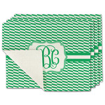 Zig Zag Single-Sided Linen Placemat - Set of 4 w/ Monogram