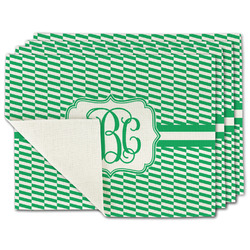 Zig Zag Single-Sided Linen Placemat - Set of 4 w/ Monogram
