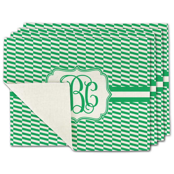 Custom Zig Zag Single-Sided Linen Placemat - Set of 4 w/ Monogram